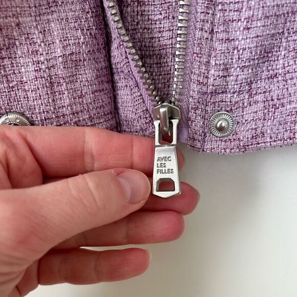 Anthropologie Avec Les Filles Purple Hooded Zip Up Jacket Women's Size Small - Picture 9 of 10